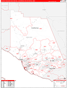 Oxnard-Thousand Oaks-Ventura Metro Area Wall Map Red Line Style